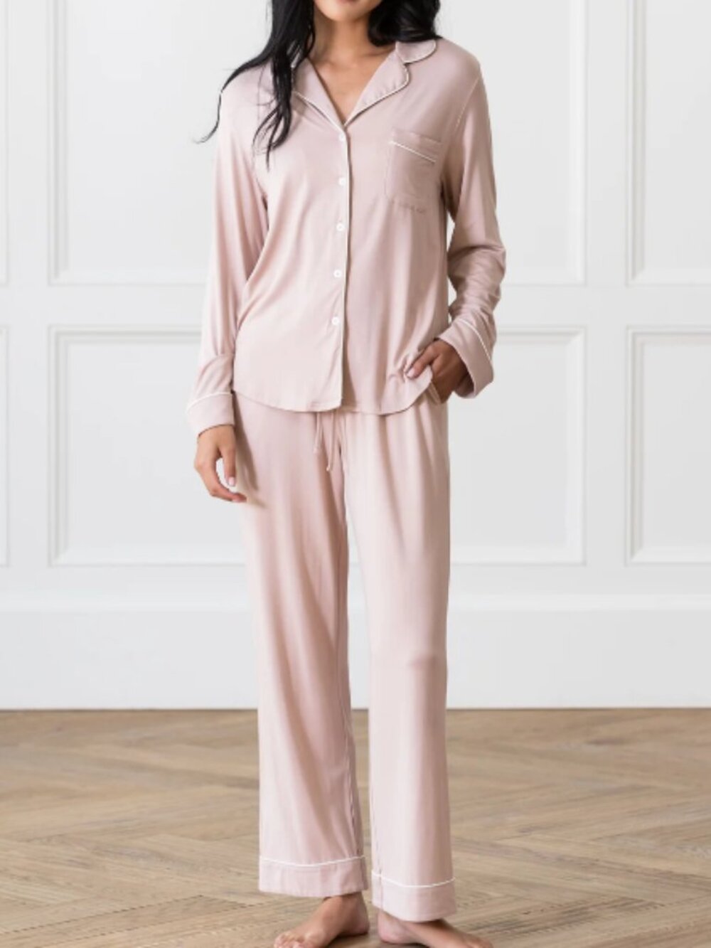 Women's Bamboo Stretch-Knit Long Sleeve Pajama Set